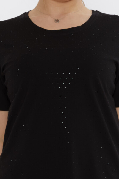 Bluse Kurzarm Schwarz - 80033 | KAZEE (3er-Set M-L-XL) - 4