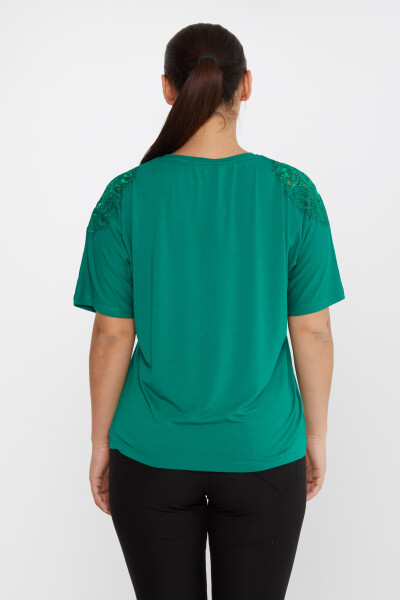 Bluse Rosenstickerei Stoned Green - 80062 | KAZEE (4er-Set L-XL-2XL-3XL) - 5