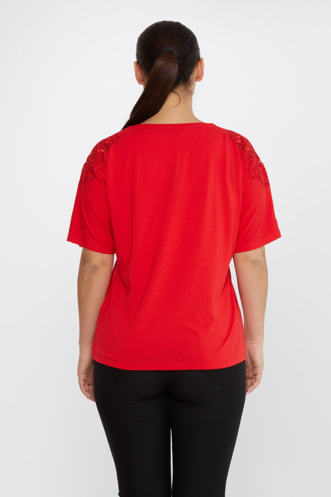 Bluse Rosenstickerei Stoned Red - 80062 | KAZEE (4er-Set L-XL-2XL-3XL) - 5