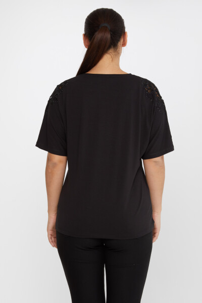 Bluse Rosenstickerei Stoned Black - 80062 | KAZEE (4er-Set L-XL-2XL-3XL) - 5