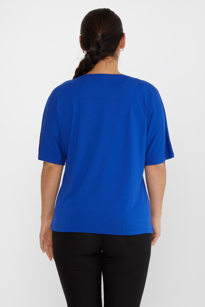 Bluse mit Steinstickerei, kurze Ärmel, Saxe – 79630 | KAZEE (4er-Set M-L-XL-2XL) - 5