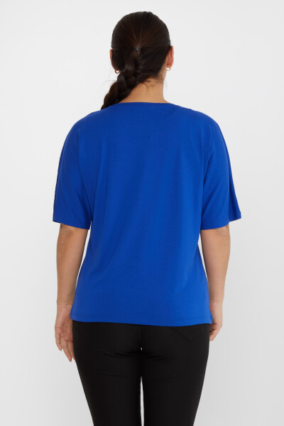 Bluse mit Steinstickerei, kurze Ärmel, Saxe – 79630 | KAZEE (4er-Set M-L-XL-2XL) - 5