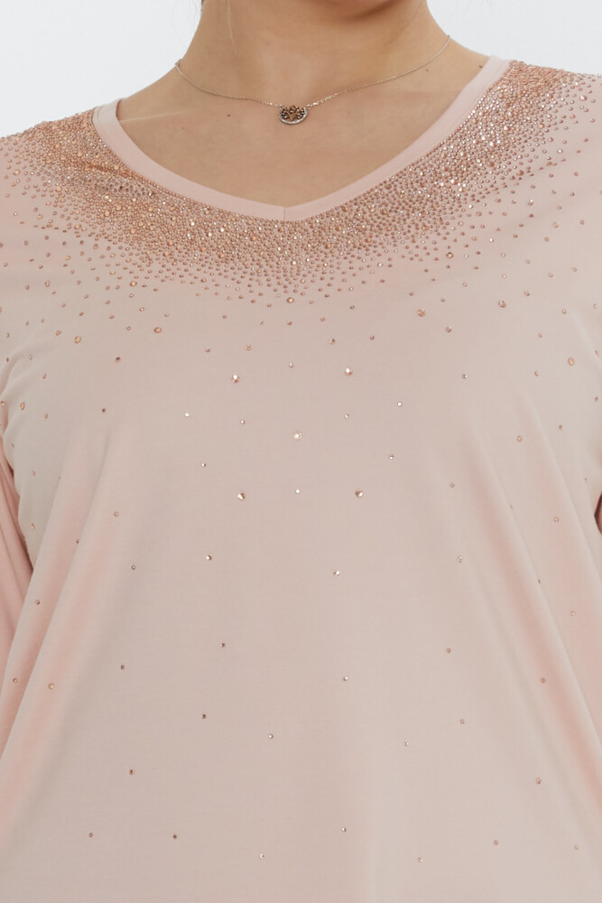 Bluse Stone Embroidered Powder - 80034 | KAZEE (3er-Set M-L-XL) - 4