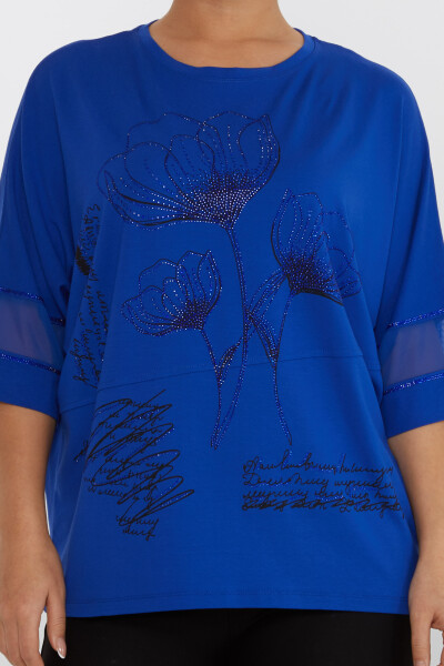 Tüllbluse mit Steinstickerei, Saxe – 80112 | KAZEE (4er-Set M-L-XL-2XL) - 3