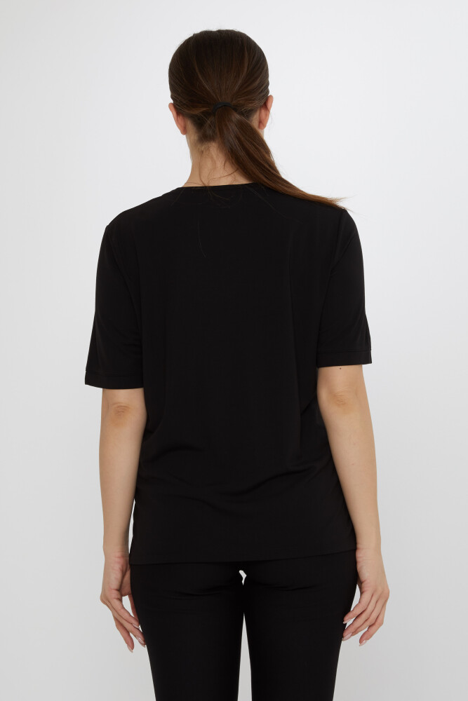 Bluse V-Ausschnitt Schwarz - 80044 | KAZEE (3er-Set L-XL-2XL) - 6