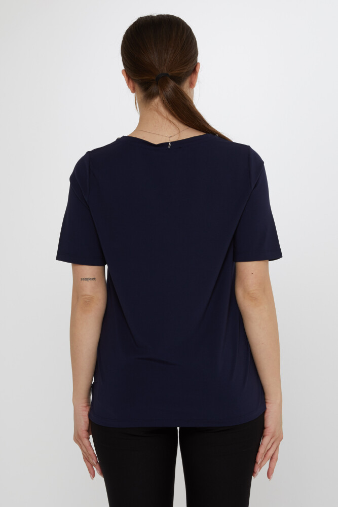 Blusenkragen mit Steindetail, Marineblau – 80030 | KAZEE (3er-Set M-L-XL) - 6