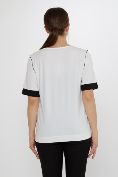 Bluz Bisiklet Yaka Ekru - 80028 | KAZEE (3'lü Set M-L-XL) - 6