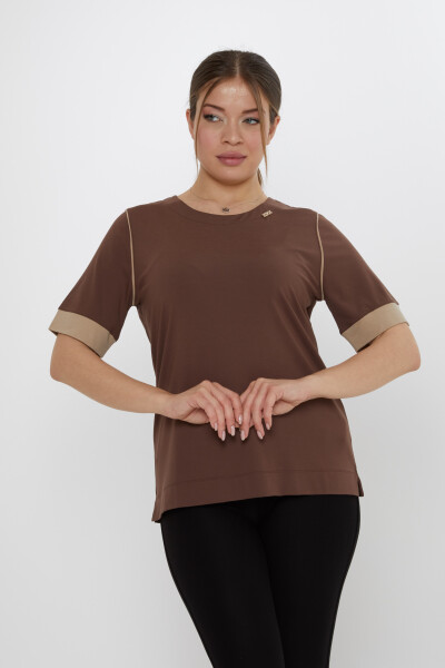 Bluz Bisiklet Yaka Kahve - 80028 | KAZEE (3'lü Set M-L-XL) - KAZEE (1)