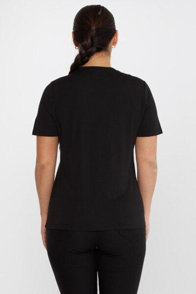 Bluz Çiçek Nakışlı Siyah - 79929 | KAZEE (3'lü Set M-L-XL) - 5