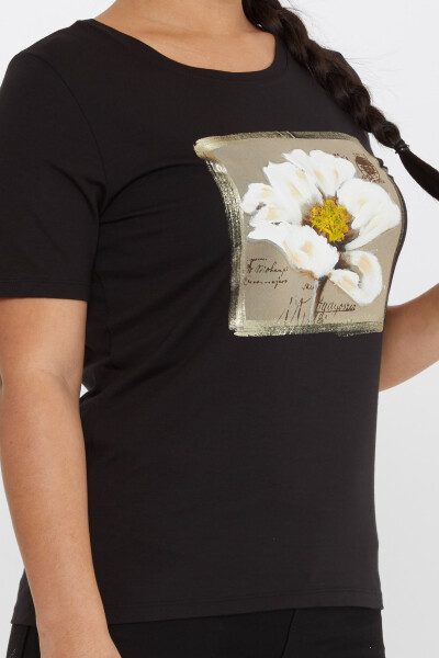 Bluz Desenli Siyah - 79913 | KAZEE (4'lü Set M-L-XL-2XL) - 4