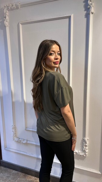 Bluz Düğme Detaylı Haki - 79998 | KAZEE (3'lü Set M-L-XL) - 5