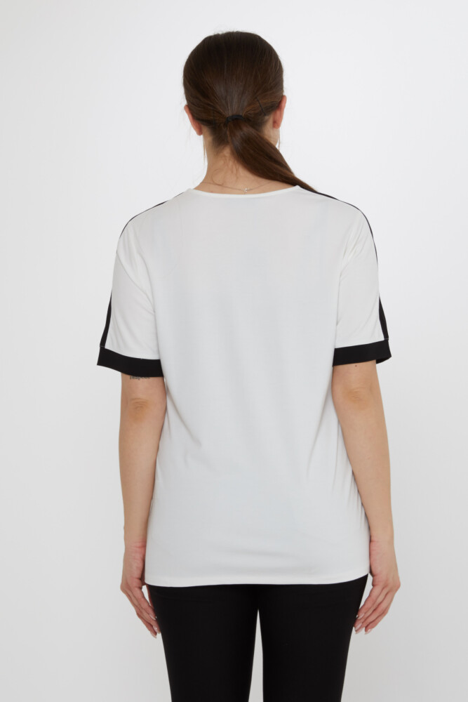Bluz Kısa Kollu Ekru - 80024 | KAZEE (3'lü Set M-L-XL) - 6