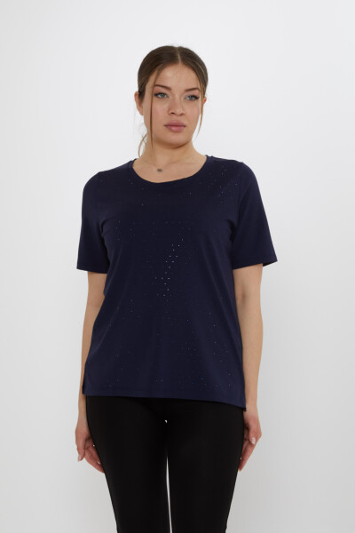 Bluz Kısa Kollu Lacivert - 80033 | KAZEE (3'lü Set M-L-XL) 