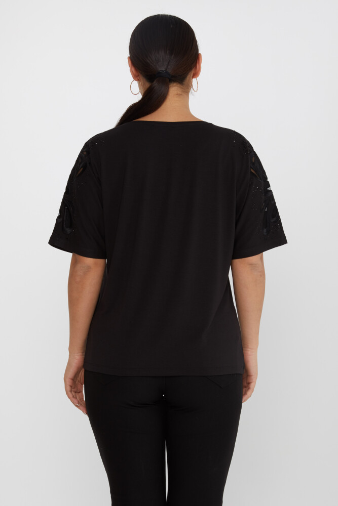 Bluz Kolları Nakışlı Siyah - 79916 | KAZEE (4'lü Set L-XL-2XL-3XL) - 5