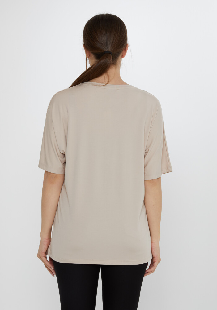 Bluz Taş İşlemeli Bej - 80120 | KAZEE (3'lü Set M-L-XL) - 5