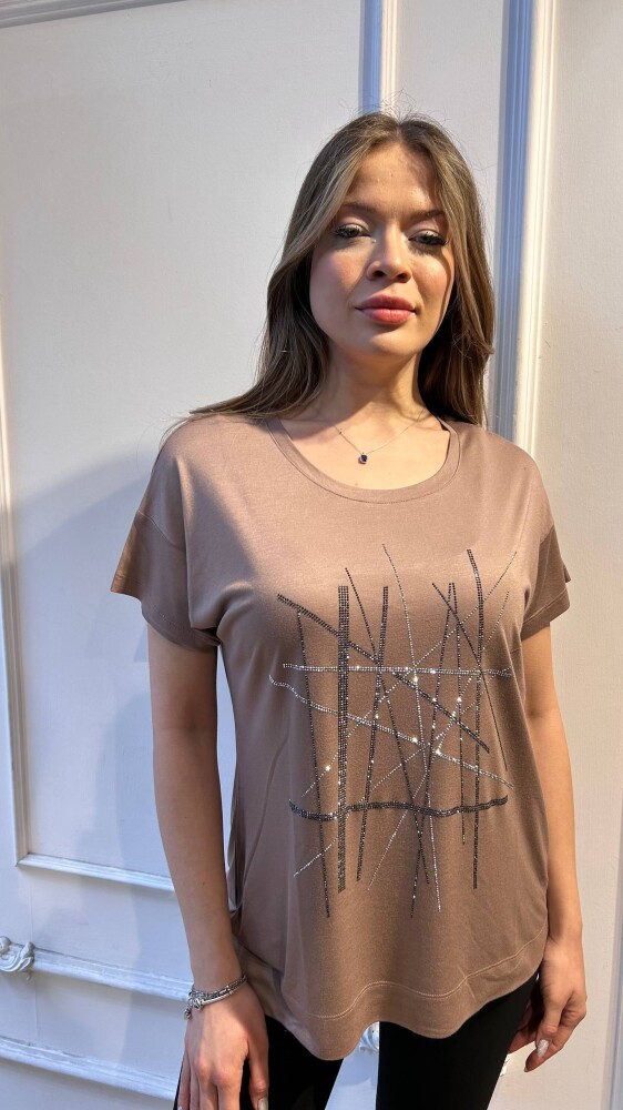 Bluz Taş İşlemeli Bej - 80199 | KAZEE (3'lü Set M-L-XL) - 1