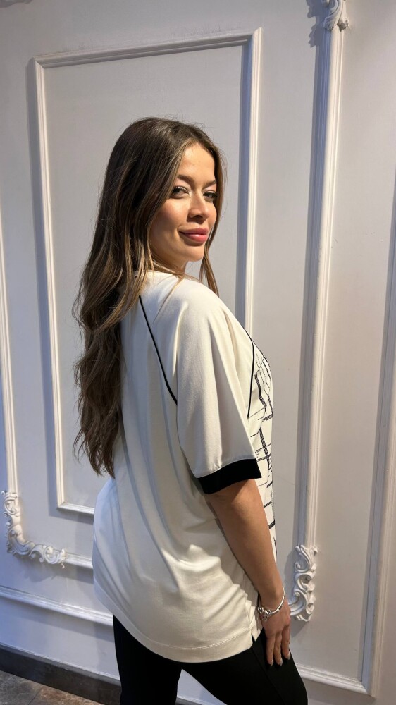 Bluz Taş İşlemeli Ekru - 80181 | KAZEE (3'lü Set M-L-XL) - 4