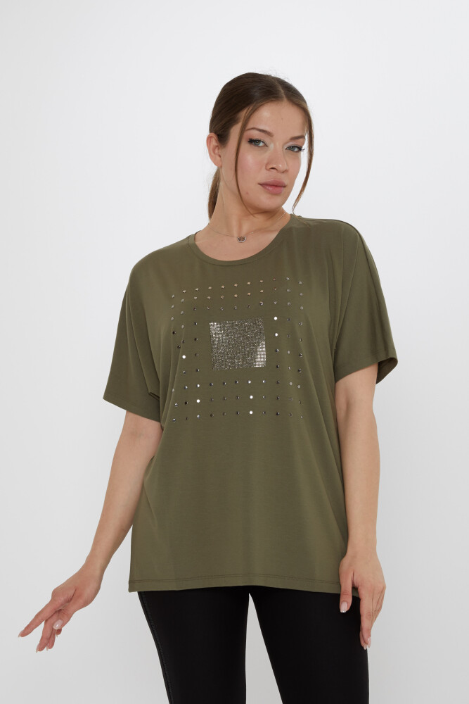 Bluz Taş İşlemeli Haki - 79603 | KAZEE (4'lü Set L-XL-2XL-3XL) - 2