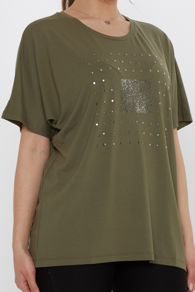 Bluz Taş İşlemeli Haki - 79603 | KAZEE (4'lü Set L-XL-2XL-3XL) - 4