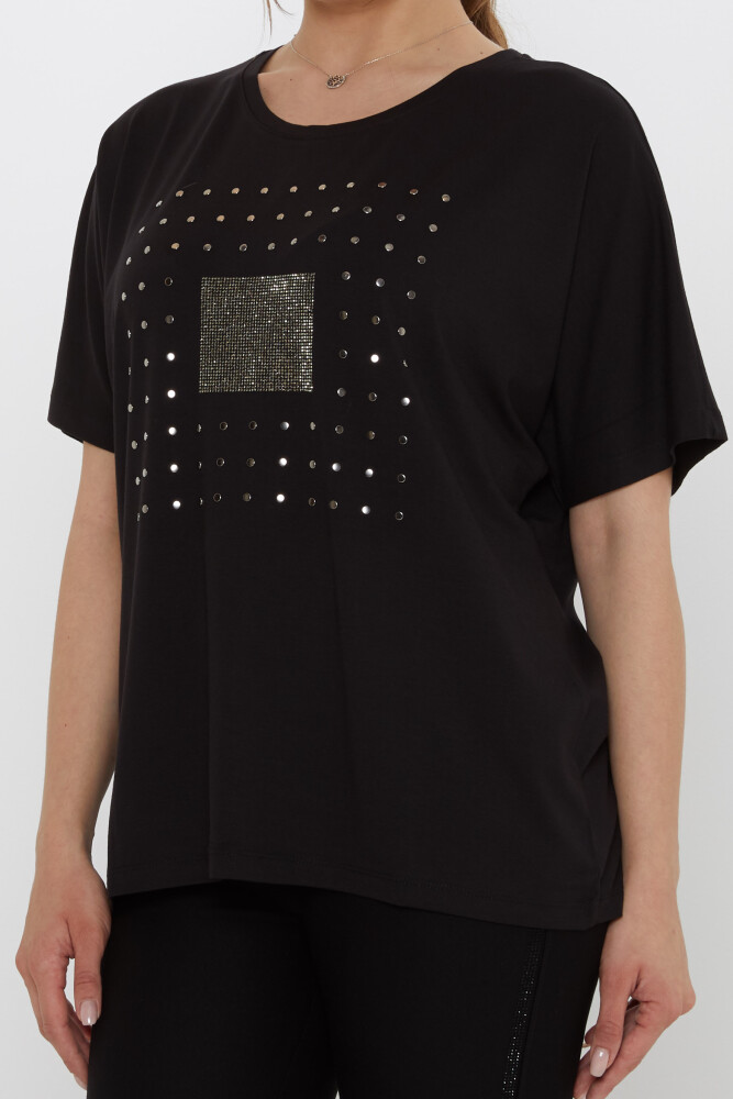Bluz Taş İşlemeli Siyah - 79603 | KAZEE (4'lü Set L-XL-2XL-3XL) - 4