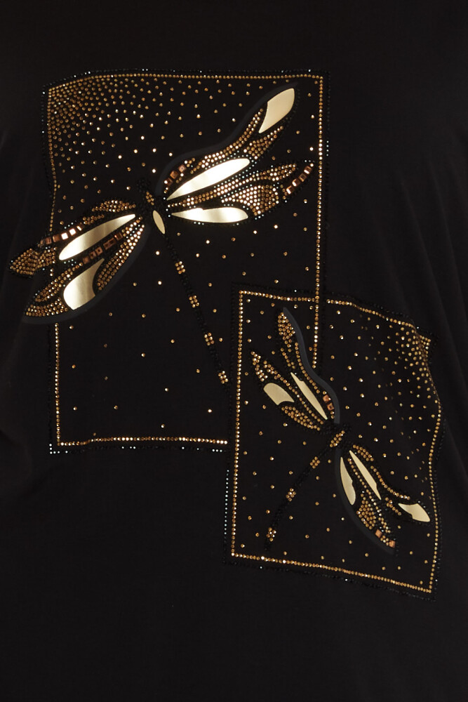 Bluz Taş İşlemeli Siyah - 80120 | KAZEE (3'lü Set M-L-XL) - 4