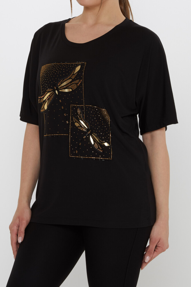 Bluz Taş İşlemeli Siyah - 80120 | KAZEE (3'lü Set M-L-XL) - 3