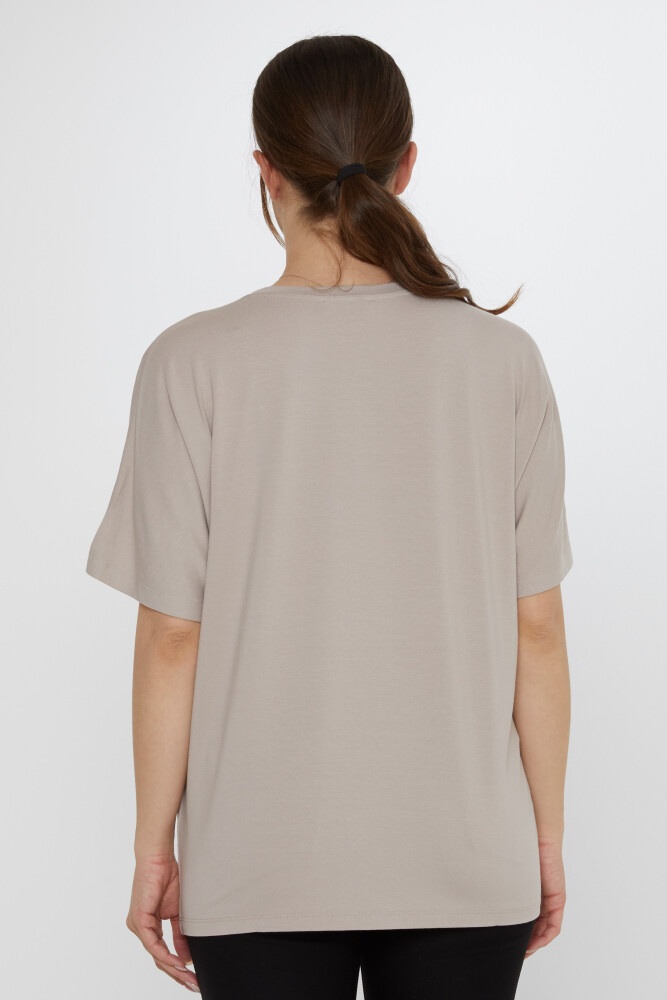 Bluz Taş İşlemeli Vizon - 79603 | KAZEE (4'lü Set L-XL-2XL-3XL) - 5