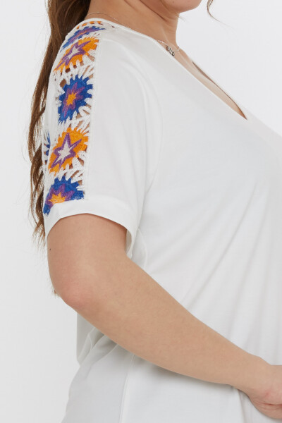 Bluz Yıldız Örgülü Ekru - 80042 | KAZEE (3'lü Set M-L-XL) - 5