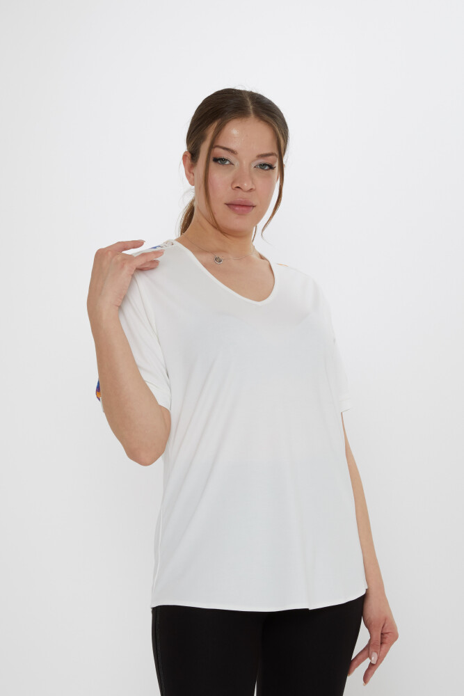 Bluz Yıldız Örgülü Ekru - 80042 | KAZEE (3'lü Set M-L-XL) - 2