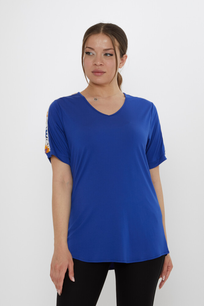 Bluz Yıldız Örgülü Saks - 80042 | KAZEE (3'lü Set M-L-XL) - 2