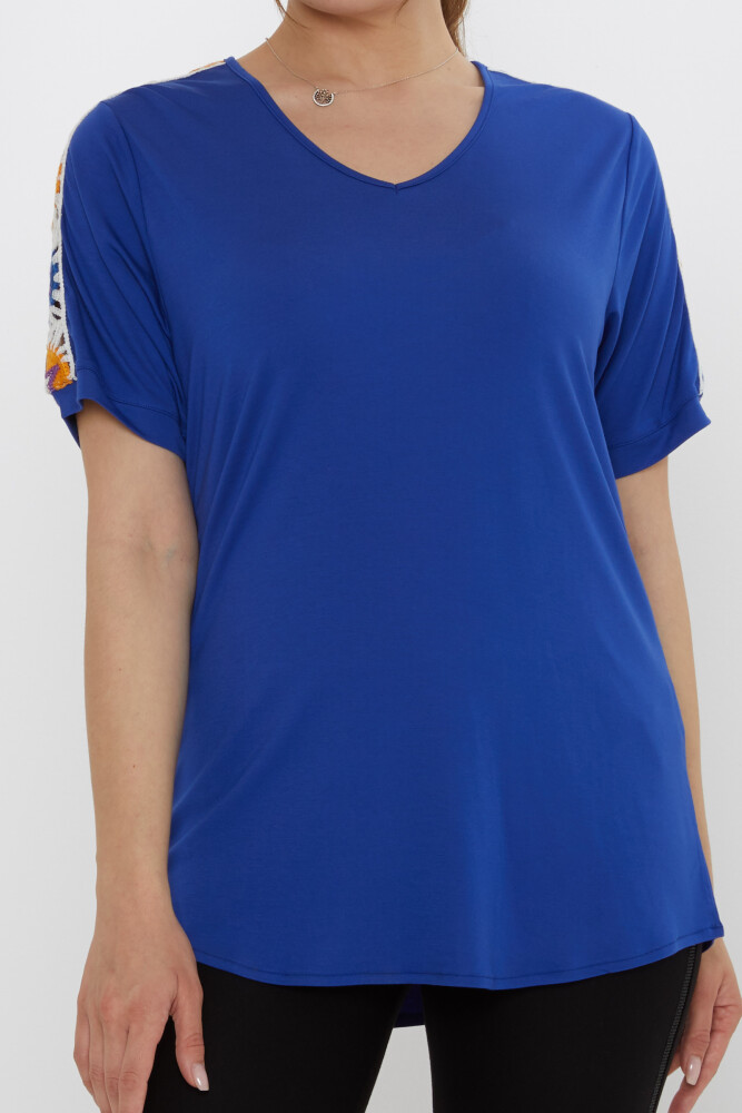 Bluz Yıldız Örgülü Saks - 80042 | KAZEE (3'lü Set M-L-XL) - 3