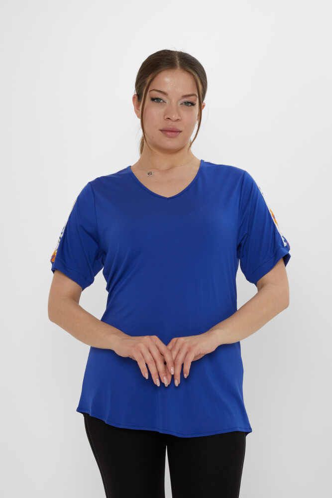 Bluz Yıldız Örgülü Saks - 80042 | KAZEE (3'lü Set M-L-XL) - 1