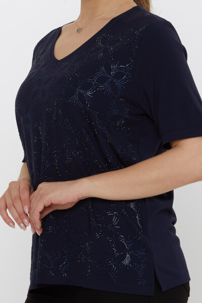 Bluză cu decolteu în V Bleumarin - 80044 | KAZEE (Set de 3 L-XL-2XL) - 5