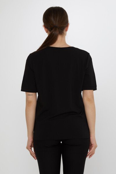 Bluză cu decolteu în V Neagră - 80086 | KAZEE (Set de 3 L-XL-2XL) - 5