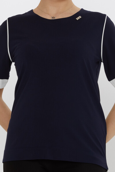 Bluză cu decolteu triplu Bleumarin - 80028 | KAZEE (Set de 3 M-L-XL) - 3