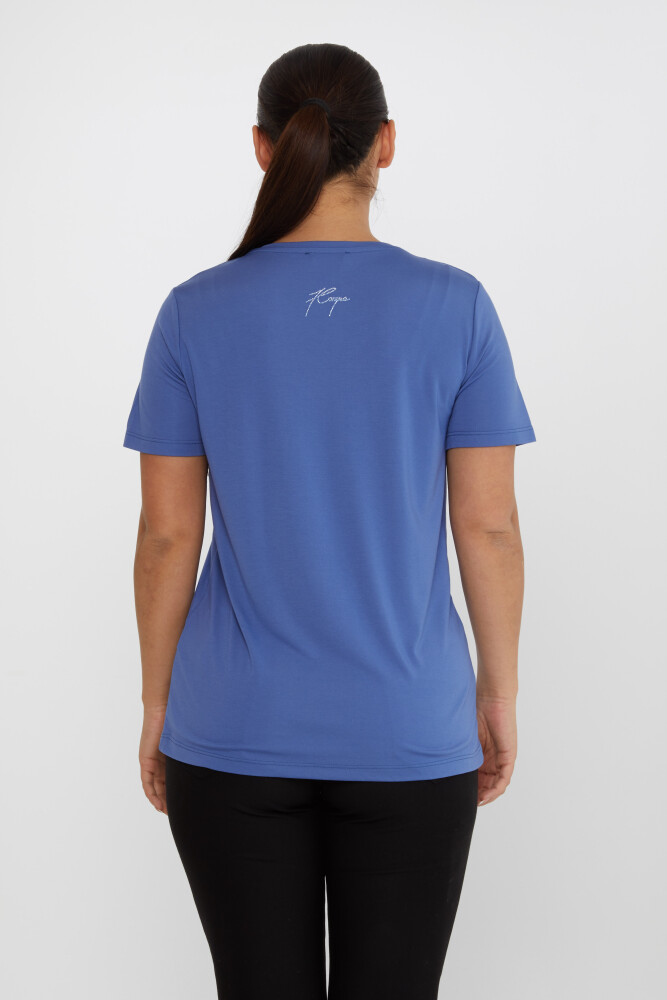 Bluza cu piatra brodata cu decolteu in V Indigo - 80014 | KAZEE (Set de 3 S-M-L) - 5