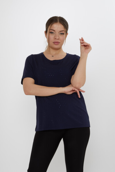 Bluză cu mânecă scurtă Bleumarin - 80033 | KAZEE (Set de 3 M-L-XL) - 2