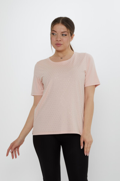 Bluză cu mânecă scurtă pudră - 80033 | KAZEE (Set de 3 M-L-XL) - 2