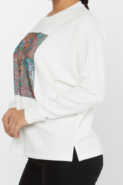 Bluza damska Figured Colored Stone Ecru - 2247 | KAZEE (Zestaw 3 sztuk L-XL-2XL) - 5