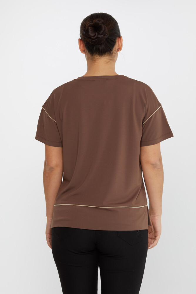 Bluză cu decolteu în V cu mânecă scurtă Maro - 80002 | KAZEE (Set de 3 M-L-XL) - 5