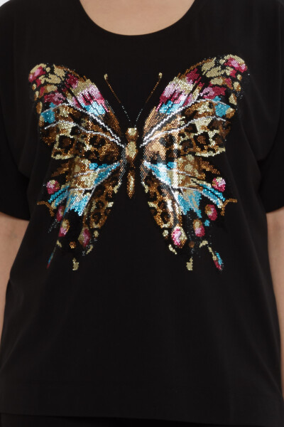 Bluză Fluture Model Negru - 80046 | KAZEE (Set de 3 L-XL-2XL) - 4