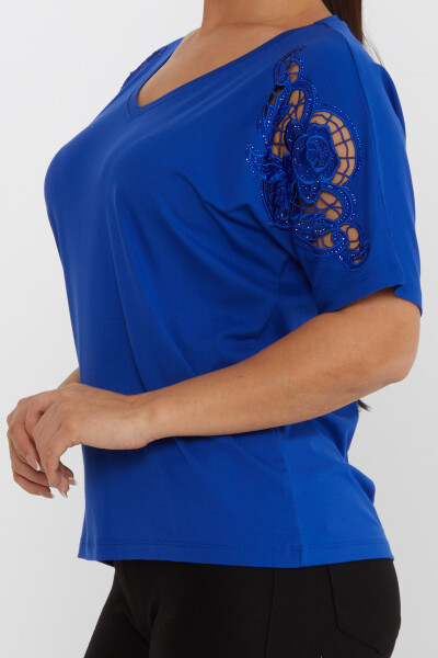 Bluză Mânecă Detaliată Piatră Brodat Saxa - 79092 | KAZEE (Set de 4 L-XL-2XL-3XL) - 4