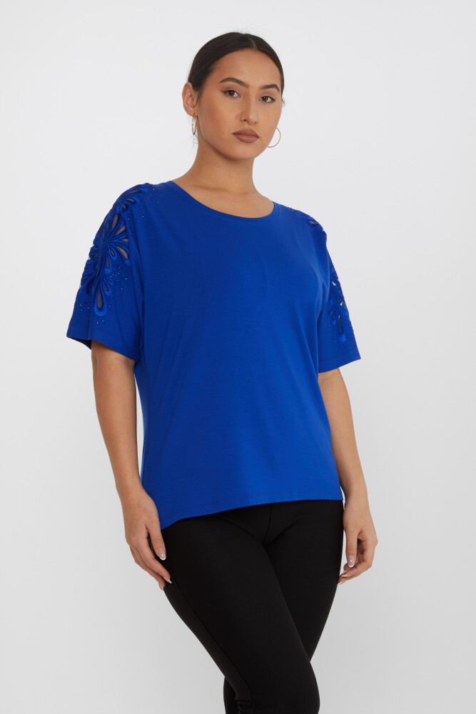 Bluzka z rękawami haftowanymi kamieniami haftowanymi Saxe - 79916 | KAZEE (zestaw 4 sztuk L-XL-2XL-3XL) - 2