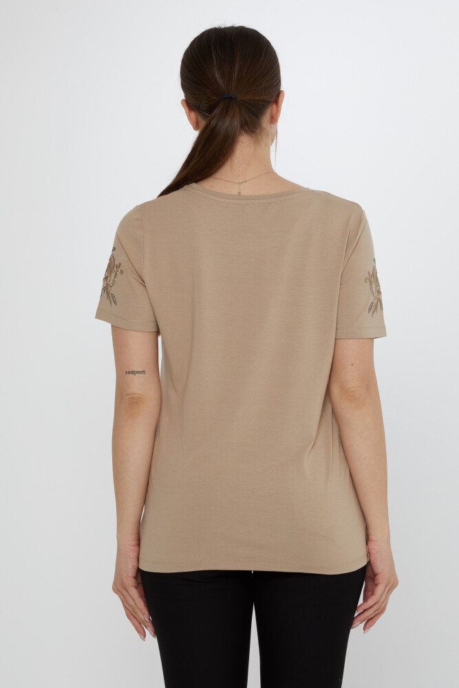 Bluzka Róża Wzór Beżowy - 80125 | KAZEE (zestaw 3 sztuk M-L-XL) - 6