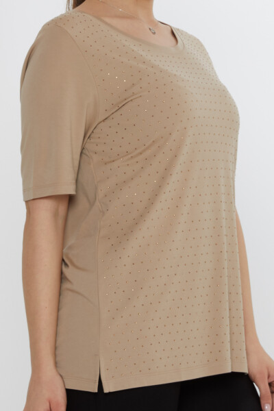 Блузка с коротким рукавом бежевого цвета - 80033 | KAZEE (Набор из 3 шт. M-L-XL) - 5