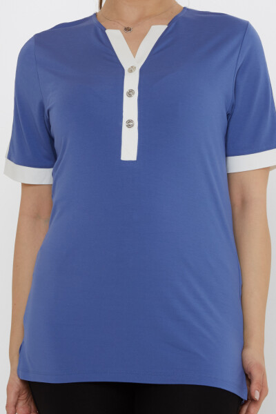 Блузка с коротким рукавом индиго - 80024 | KAZEE (Набор из 3 шт. M-L-XL) - 3