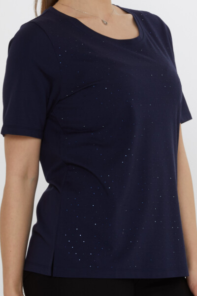 Блузка с коротким рукавом темно-синего цвета - 80033 | KAZEE (Набор из 3 шт. M-L-XL) - 5