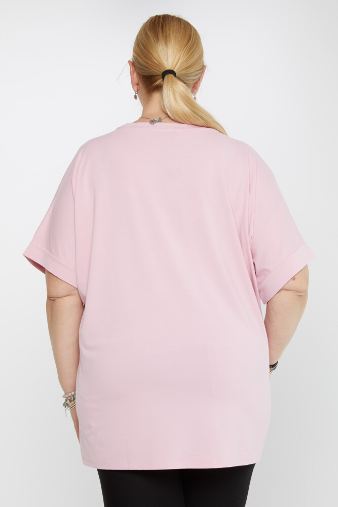 Блузка с рисунком птицы светло-розовая - 79948 | KAZEE (Набор из 4 шт. M-L-XL-2XL) - 4