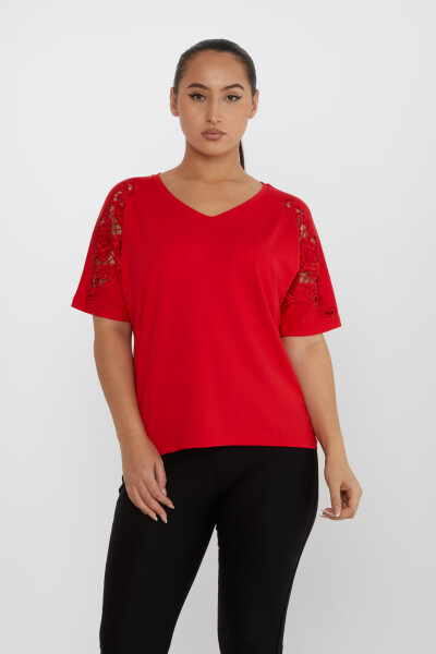 Блузка с рукавами, цвет красный - 79092 | KAZEE (Набор из 4 шт. L-XL-2XL-3XL) - 2