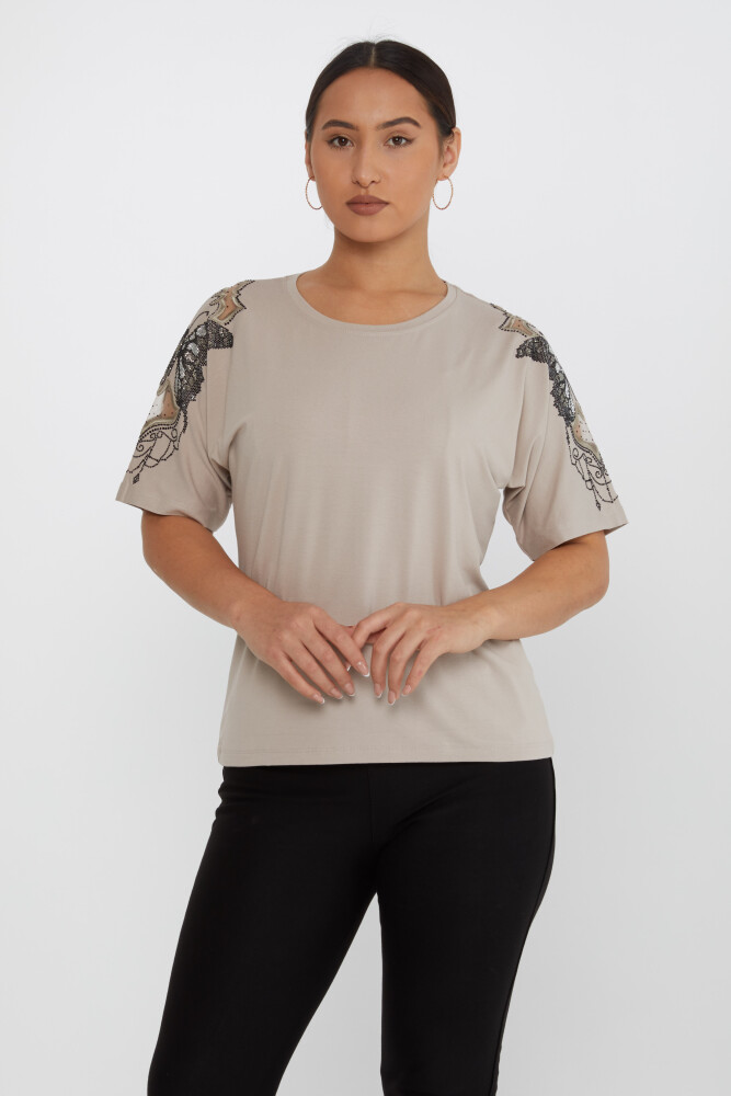 Блузка с рукавом-бабочкой, узорчатая норка - 79613 | KAZEE (Набор из 4 шт. M-L-XL-2XL) - 1